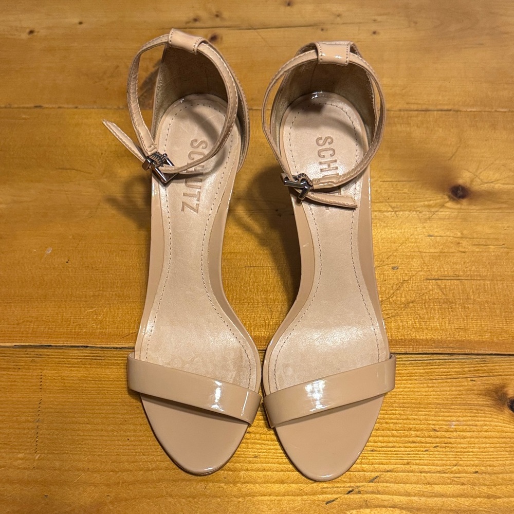 SCHUTZ Size 6 Nude Cady Lee Sandal Heels